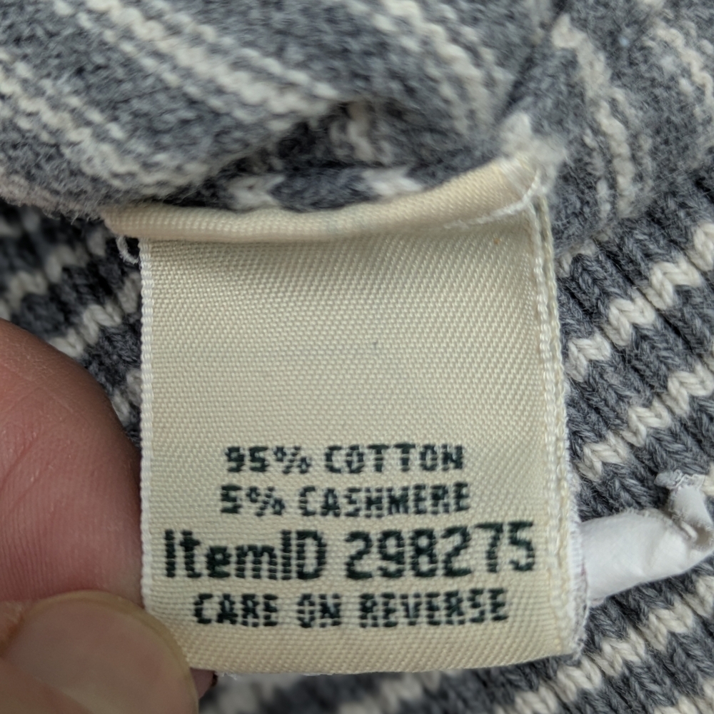 LL Bean women's stripe turtle neck cashmere sweater size M - Picture 9 of 9